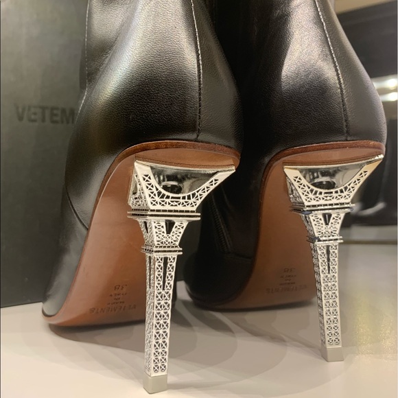 🔥HP🔥 Vetements Eiffel Tower Leather Boots EUR38 - Picture 14 of 16